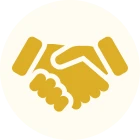 Handshake icon in yellow circle